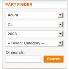 Part Finder selector box